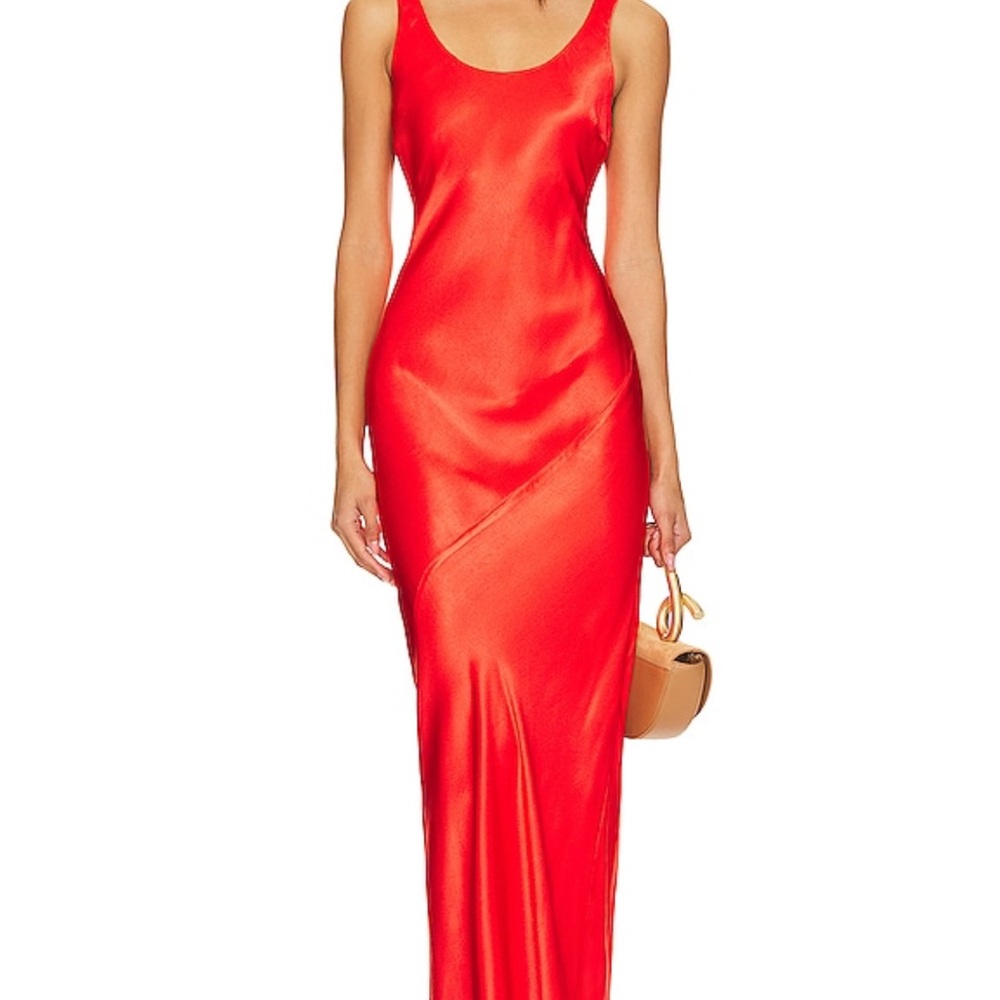 Elegant Red Satin Dress